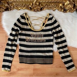 Apple Bottoms Y2K Striped Lace Up Top